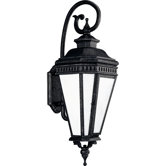 Georgian 32W One Light Wall Lantern in Gilded Iron