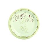 6" Clay-Coated Round Paper Plates Symphony Design