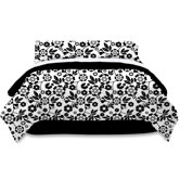 Black and White Floral Bed Ensemble