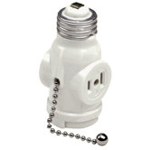 2 Outlet Lamp Socket and Pull Chain