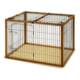 Wood and Wire Combo Dog Crate
