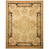 French Tapis Beige/Black Rug