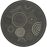 Courtyard Black/Sand Circle Rug