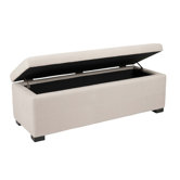 Beige Bedroom Storage Ottoman