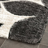 Miami Shag Black/Multi Floral Rug