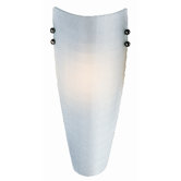 Radon Wall Sconce with Checkered Frosted Glass in Brushed Steel