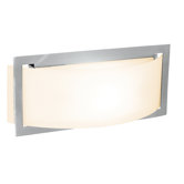Argon Wall Sconce with Opal Glass in Brushed Steel