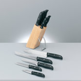 6-tlg. Messerblock Set mit Holz-Messerblock