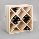 Weinregal aus Fichte mit 12 Abteilen