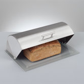 Brotkasten aus Edelstahl mit Glasboden