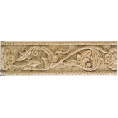 Accent Statements 3 3/4" x 13" Travertine Flower and Vine Accent Strip
