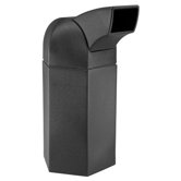 50-Gallon Hex Waste Container with Drive-Through Lid in Black