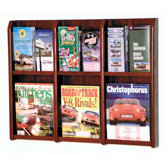 Six Magazine and Twelve Brochure Oak and Acrylic Wall Display