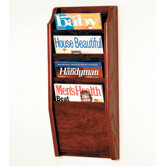 Four Pocket Wall Mount Magazine Rack