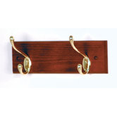 Coat Rack with Two Brass Hooks
