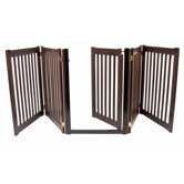 32" Walk Through 5 Free Standing Pet Gate in Mahogany