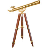 36 Power, 90080 Brass Refractor Telescope, Anchormaster with Mahogany Floor Tripod