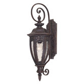 Dehart Outdoor Wall Lantern in Bark and Gold
