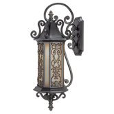 Forsyth Outdoor Wall Lantern in Como Black/Gold