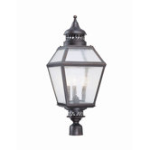 Chimnea Three Light Outdoor Post Lantern in English Bronze