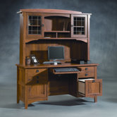 Rose Valley Computer Credenza with Hutch