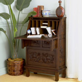 Cynthia 26" W Hand-Carved Drop-Front Secretary