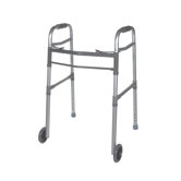 Two Button Folding Universal Walker in Gray
