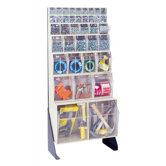 52" Double Sided Floor Stand Storage Unit with Tip Out Bins