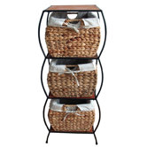 Rattan Three Drawer Storage Cabinet
