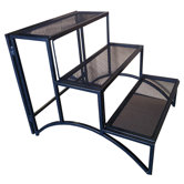 Folding Rectangular Three Layer Iron Plant Stand