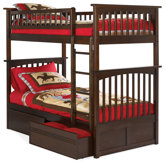Columbia Bunk Bed with Flat Panel Drawers