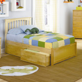 Brooklyn Platform Bed with Flat Panel Footboard in Natural Maple