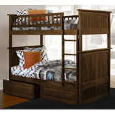Nantucket Bunk Bed with Raised Panel Drawers