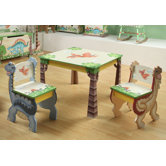 Dinosaur Kingdom Children's 3 Piece Table and Chair Set