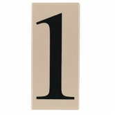 Ambiance "1" Address Number Tile in Creme