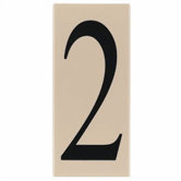 Ambiance "2" Address Number Tile in Creme