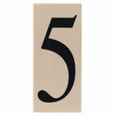 Ambiance "5" Address Number Tile in Creme