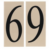 Ambiance "6/9" Address Number Tile in Creme