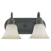 Fluorescent Vanity Light in Heirloom Bronze and Satin Etched Glass - Energy Star