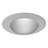 Shower Trim with Frosted Dome Glass in White