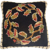 Autumn Leaves Square: 18" x 18" - Black Pillow