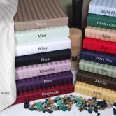 300 Thread Count Egyptian Cotton Stripe Split King Sheet Set