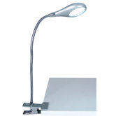 LED Klemmleuchte in Silber / Chrom