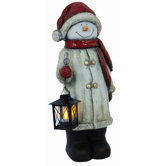 Schneemann mit Laterne in Bunt
