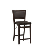 Triena 24" Folding Counter Stool with Padded Back in Espresso
