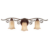 Tuscan Villa Three Light Bath Vanity in Corinthian Bronze