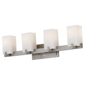 Riva Four Light Bath Vanity in Brushed Steel