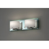 Khola Two Light Bath Vanity in Brushed Steel