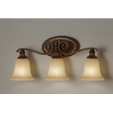 Francine Three Light Bath Vanity in Firenze Gold