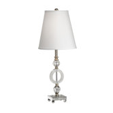 Christoff One Light Table Lamp with Off White Shantung Shade in Polished Nickel
